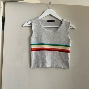 Brandy Melville Rainbow Stripe Knit Tank Top